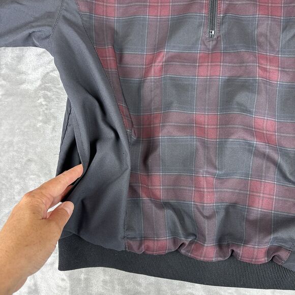 Forrester's Outerwear Pullover‎ Windbreaker Men's Small Black Red Plaid (0782) - Picture 8 of 11